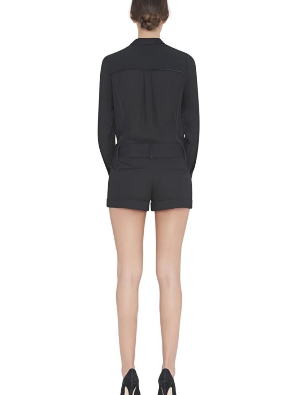 Alice + Olivia Black Tailored Cuffed Shorts Size 2 Low Rise Lined
